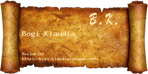 Bogi Klaudia névjegykártya