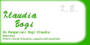 klaudia bogi business card